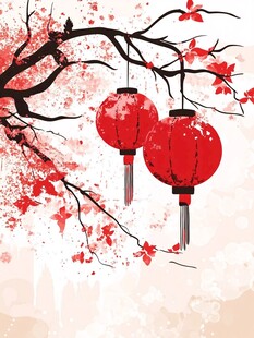 东方之美 梅花红灯笼