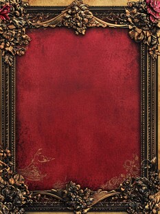 古董红金相框