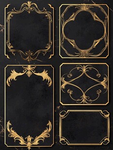 豪华金色边框设计元素