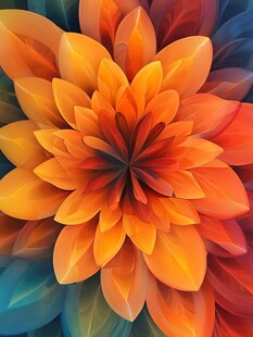 多彩抽象花卉图案