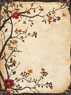 秋日花卉图案背景