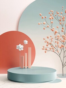 抽象几何构成与自然元素融合