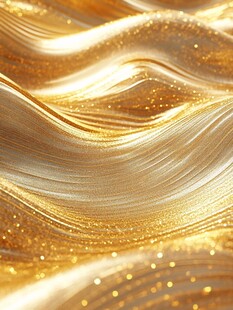 金色波浪抽象画