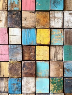 五彩斑斓的木块