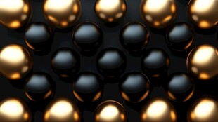 金色与黑色球体的和谐排列