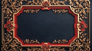 金色雕刻的复古相框