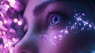 紫色梦境中的神秘女性