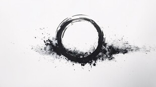 抽象黑白圆形艺术