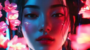 光影下的花之舞