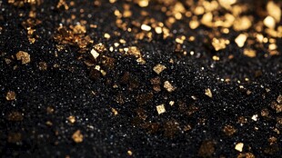 金色碎片在黑色背景上闪耀