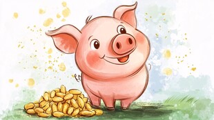 快乐的小猪和金币