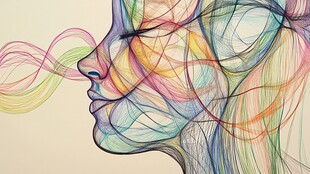 抽象人脸线条艺术