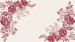 红色花卉图案背景