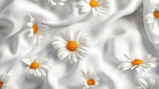 白色雏菊与丝绸的舞蹈