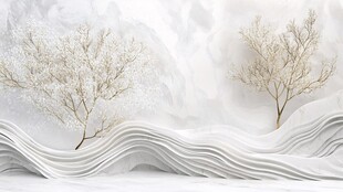 抽象的白色风景画