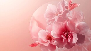 粉色花卉艺术作品