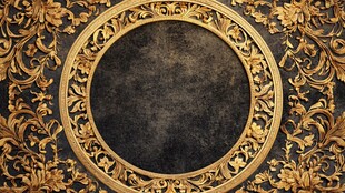 古董金框黑底纹理