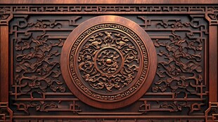 深棕木质雕刻纹理背景