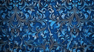 蓝色巴洛克风格纹理背景
