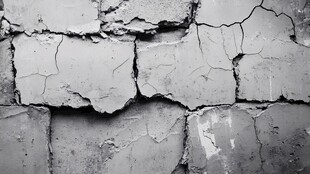 裂纹墙面的黑白摄影