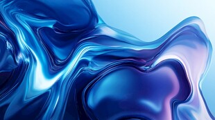 流动的蓝色抽象画