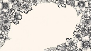 黑白花卉框架设计