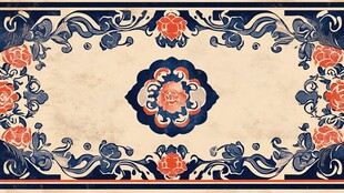 复古花卉地毯设计