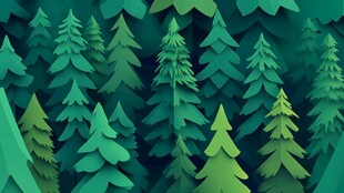 数字艺术中的绿色森林