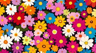 五彩缤纷的花海