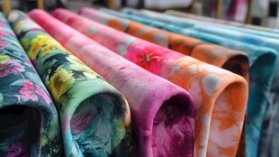 五彩斑斓的布料卷