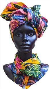 五彩缤纷的头巾与模特