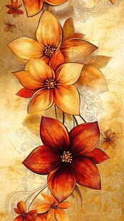 金色花卉纹理背景