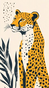 豹纹植物插画
