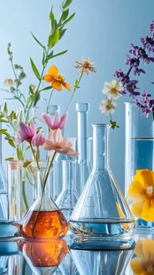花卉与化学实验室的和谐共生