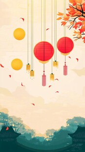 秋意浓浓 红灯高挂