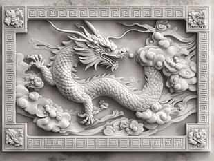 龙纹浮雕艺术品