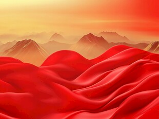 红色山脉的日落