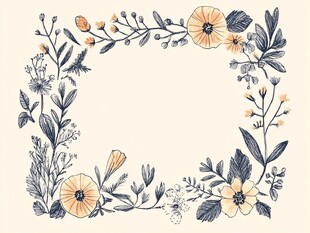复古花卉框架设计