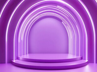 紫色灯光下的舞台