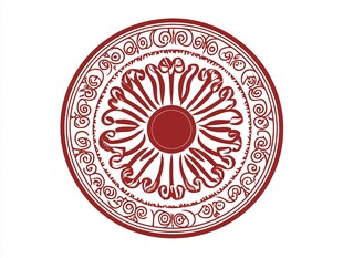 红色圆形花纹图案
