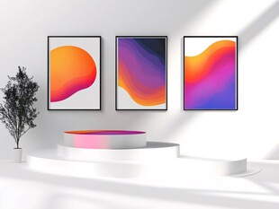 抽象艺术三联画