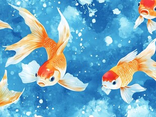 金鱼在水中游动的画面