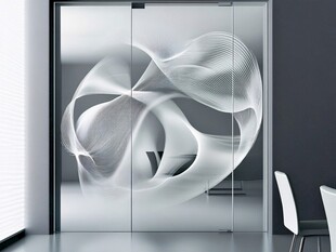 抽象艺术玻璃门