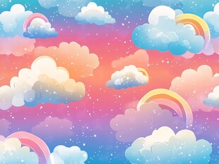 云彩与彩虹的梦幻天空