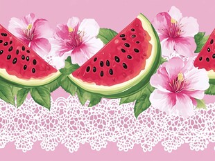 西瓜花边图案