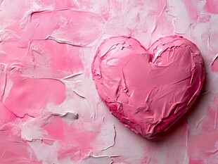 心形油画艺术作品