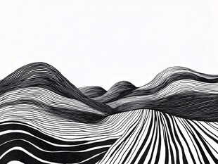 抽象线条风景画