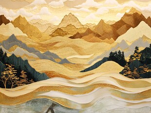 层次分明的山水画