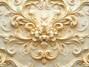 米白色浮雕装饰艺术