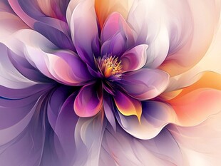 数字艺术花卉抽象画